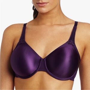 Wacoal Inspiration Unlined Bra sz 34DD * Purple Underwire Lace Band 855187